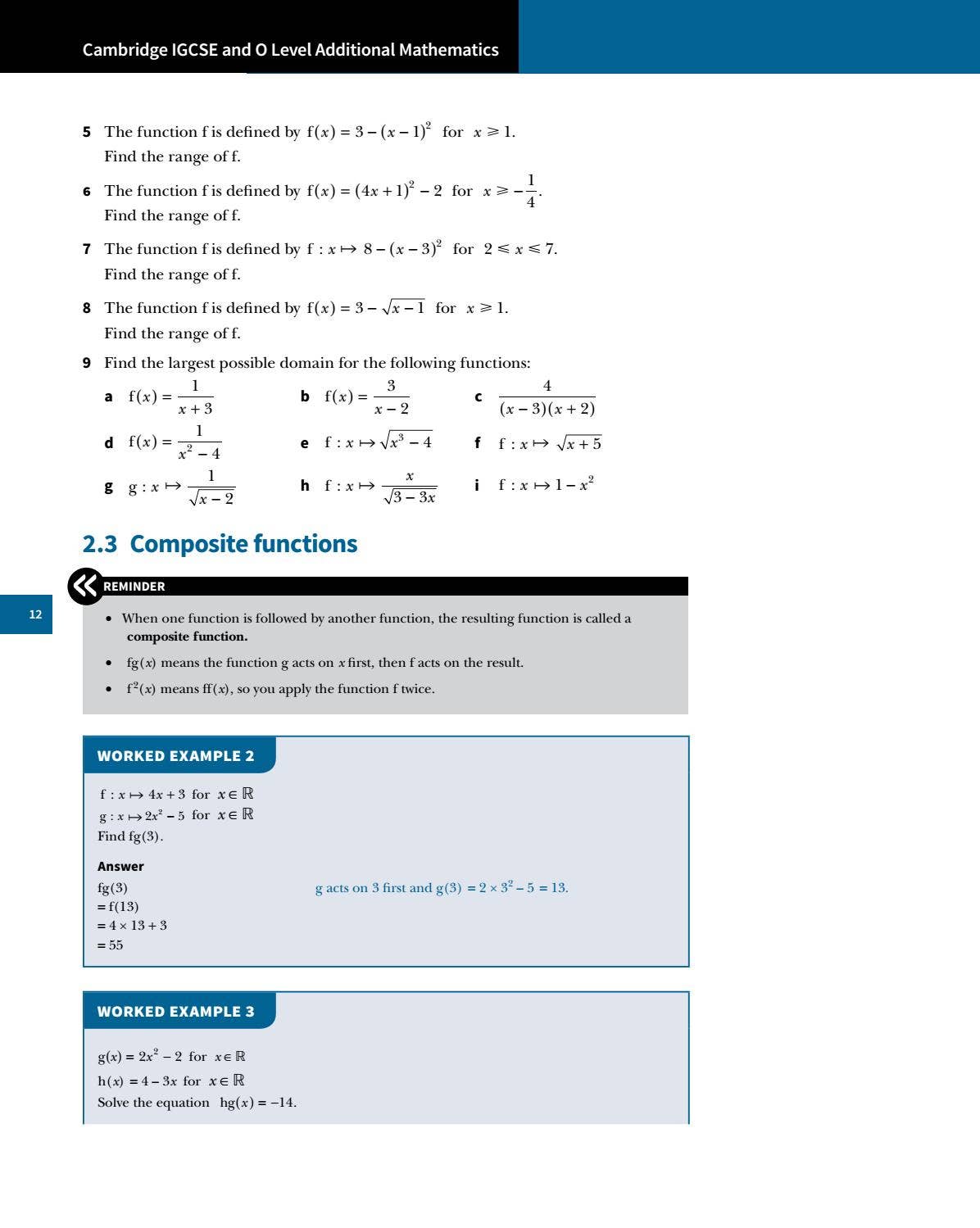 Preview Cambridge IGCSE Additional Mathematics Practice Book by ...