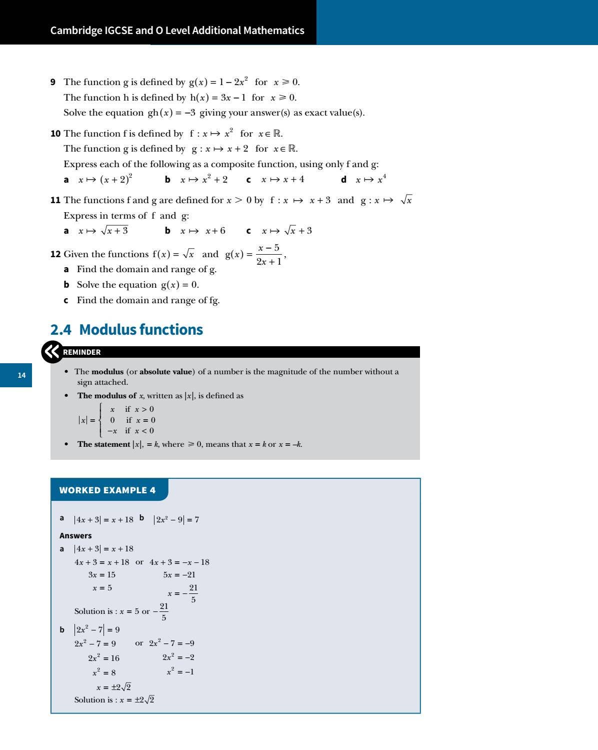 Preview Cambridge IGCSE Additional Mathematics Practice Book by ...