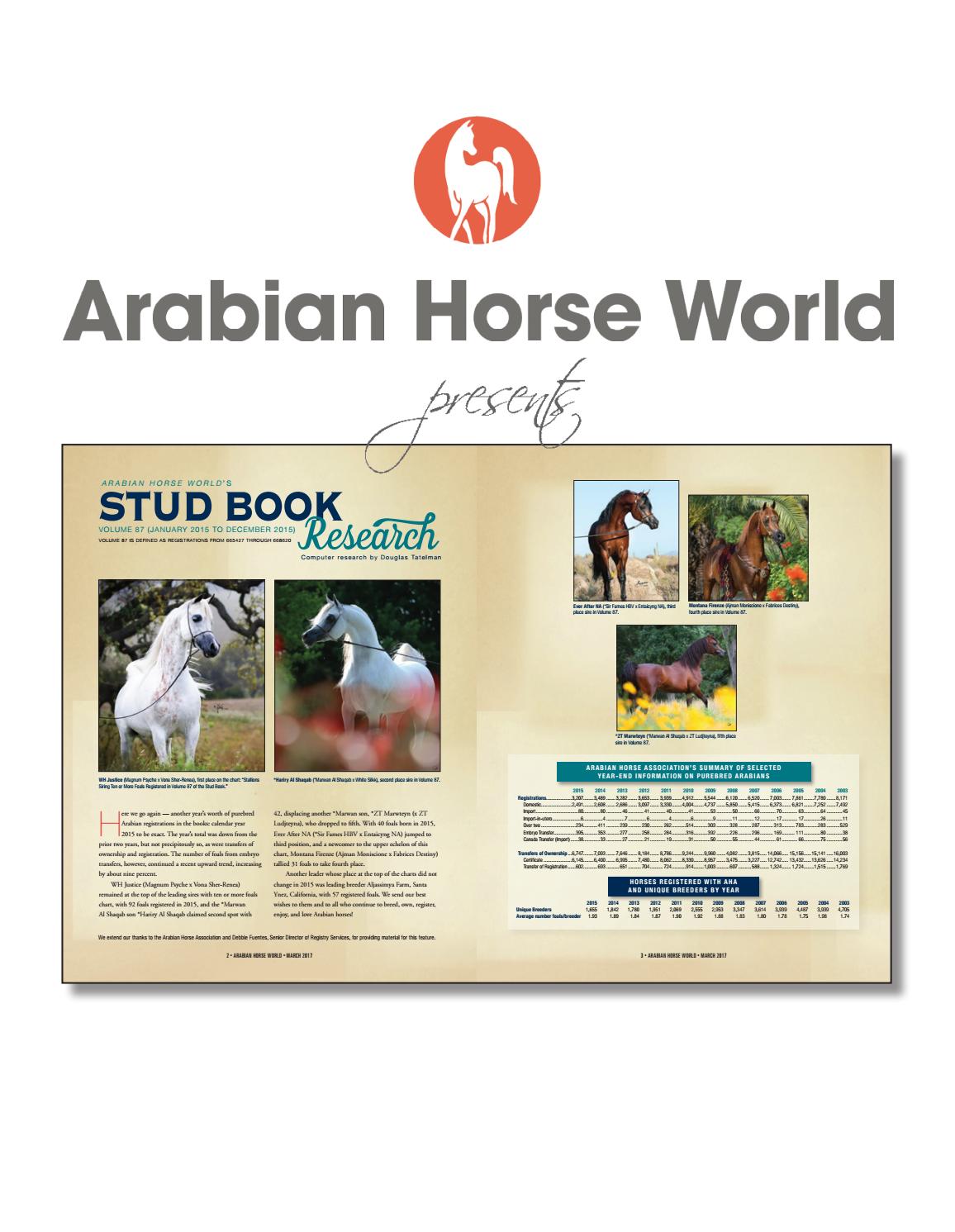 Stud Book Research by Arabian Horse World Issuu