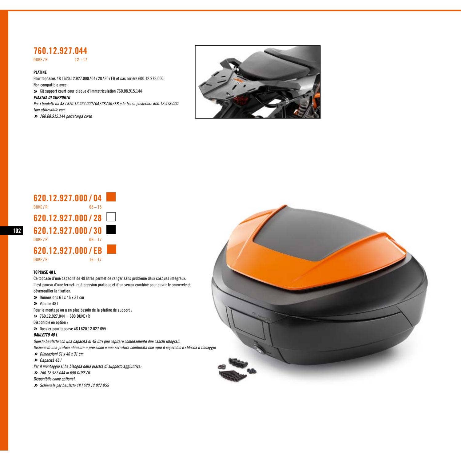 KTM PowerParts Street Catalog 2017 Français / Italiano by KTM GROUP Issuu