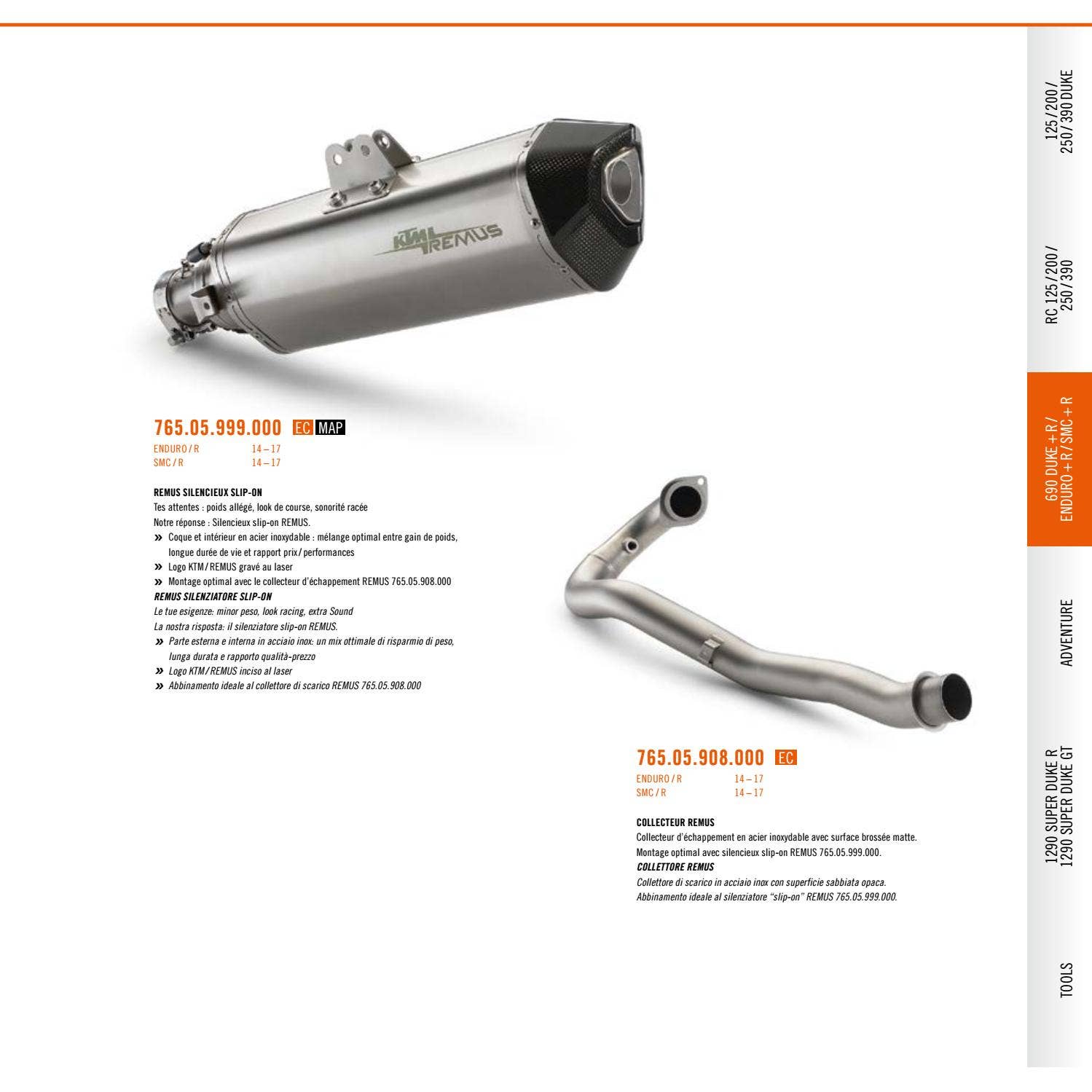 KTM PowerParts Street Catalog 2017 Français / Italiano by KTM GROUP Issuu