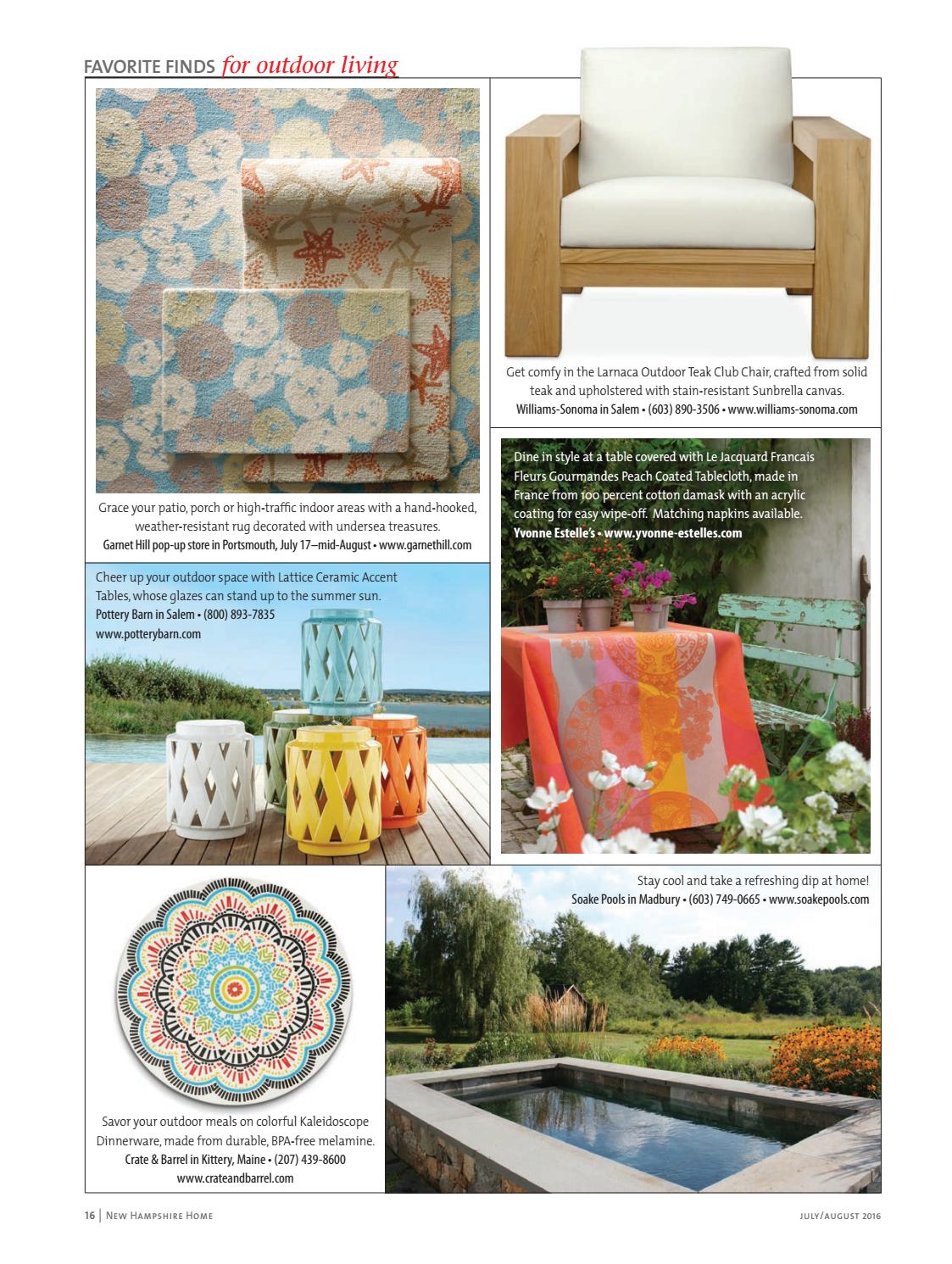 william sonoma outdoor furniture on New Hampshire Home July August 2016 By Mclean Communications Issuu