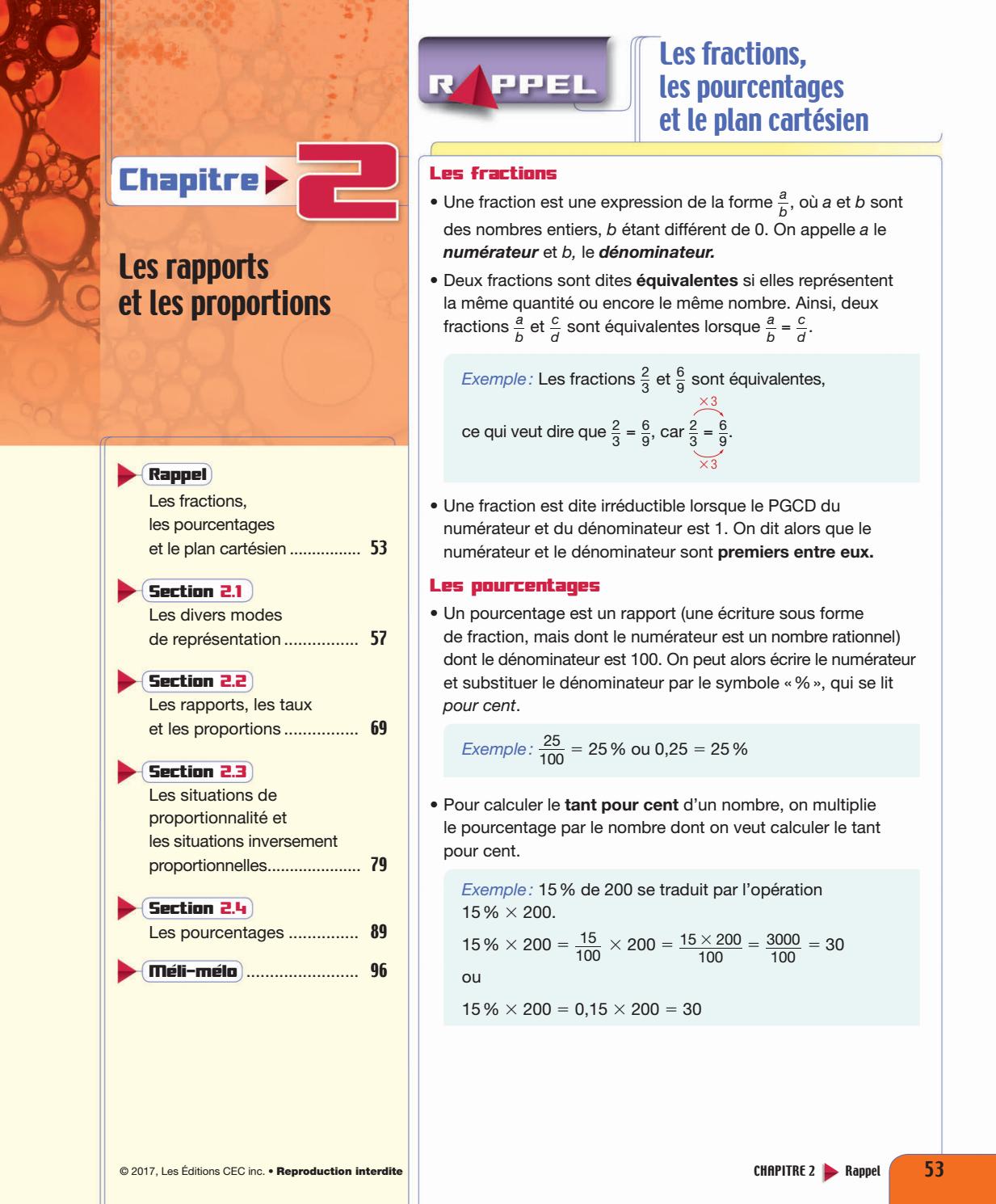 Point De Mire Secondaire 2 Corrigé Chapitre 2