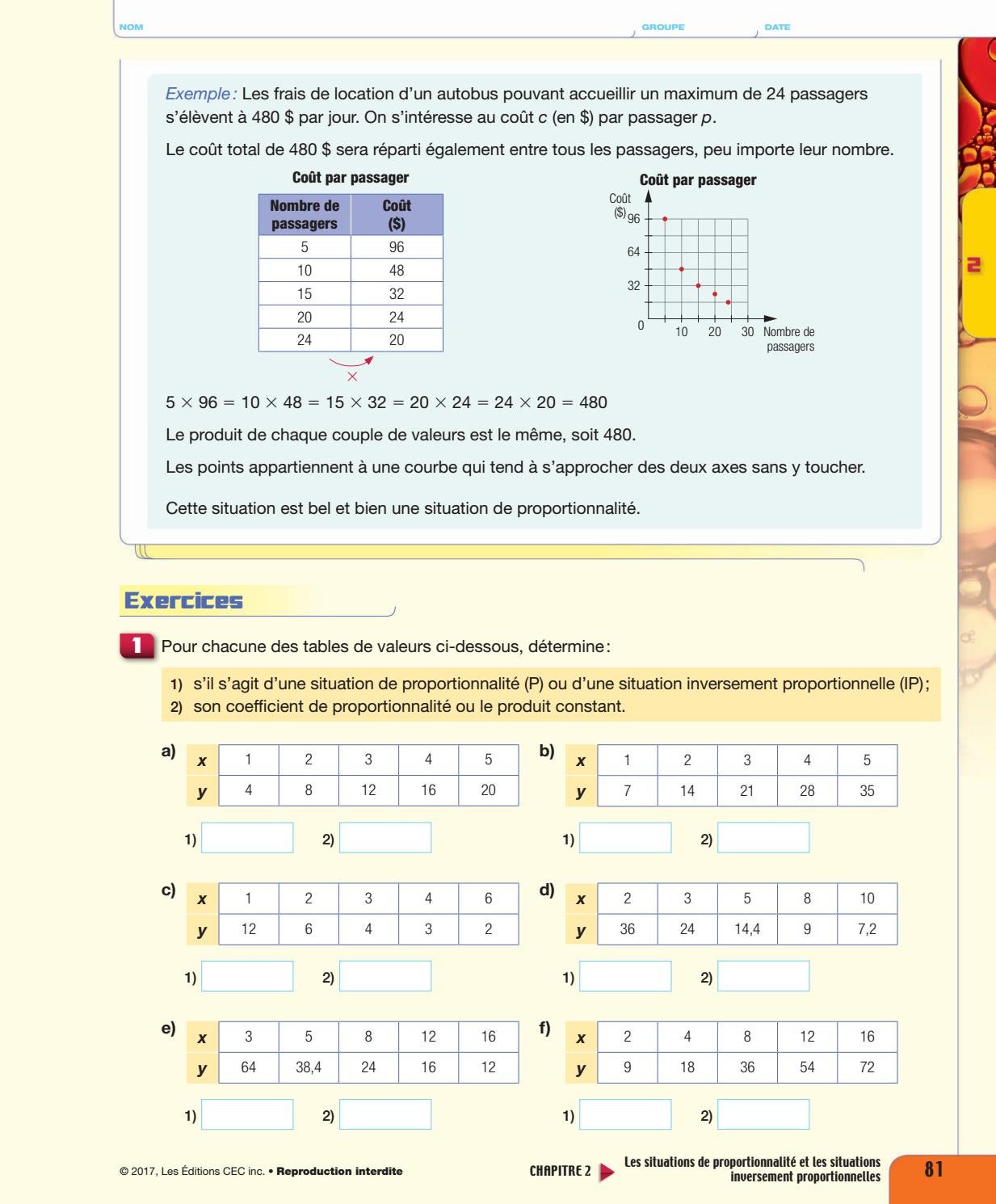 Point De Mire Secondaire 2 Corrigé Chapitre 2