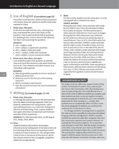 Introduction to English as a Second Language Teacher's Book (revised ...