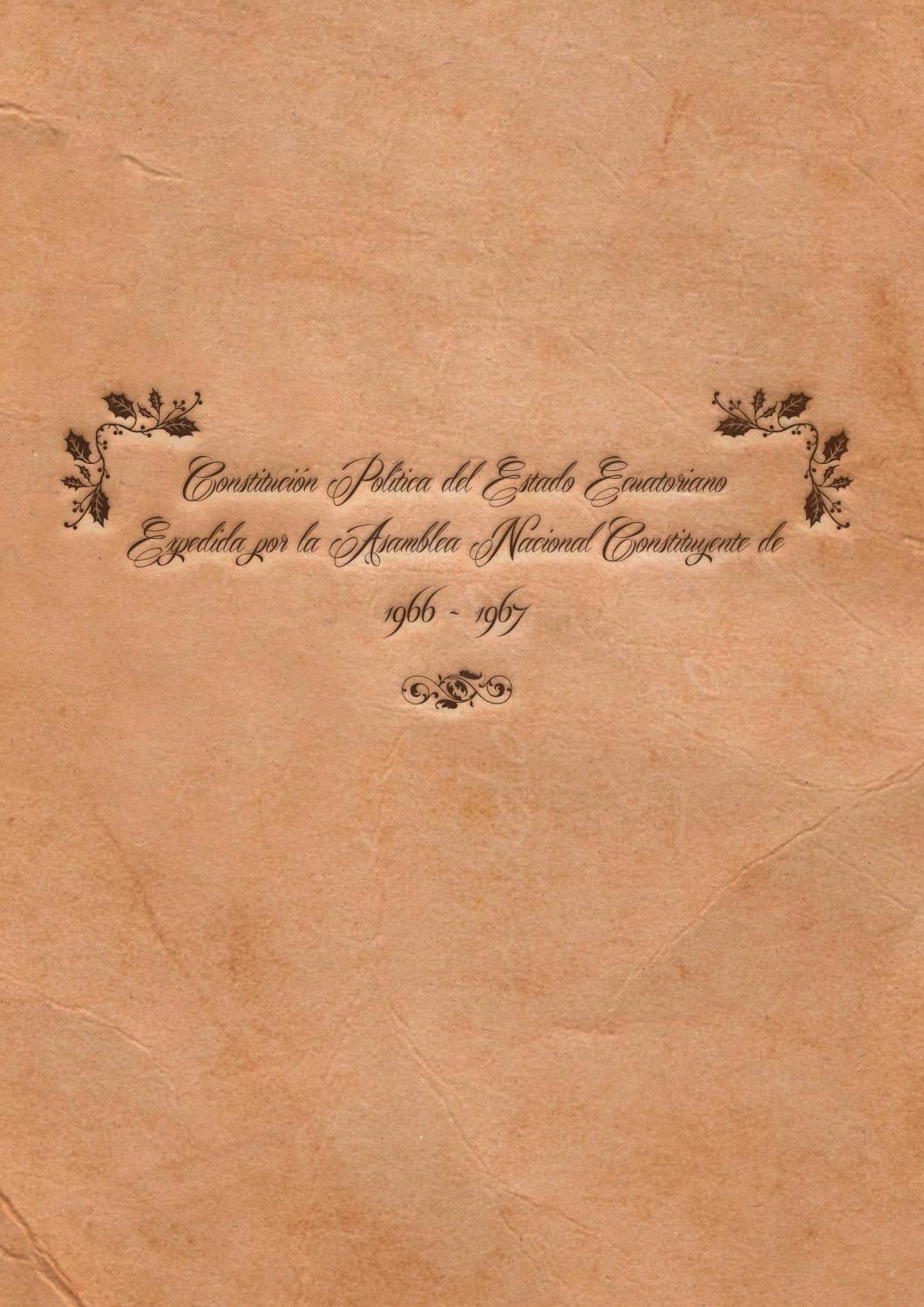 Constitución de la República del Ecuador de 19661967 by Asamblea