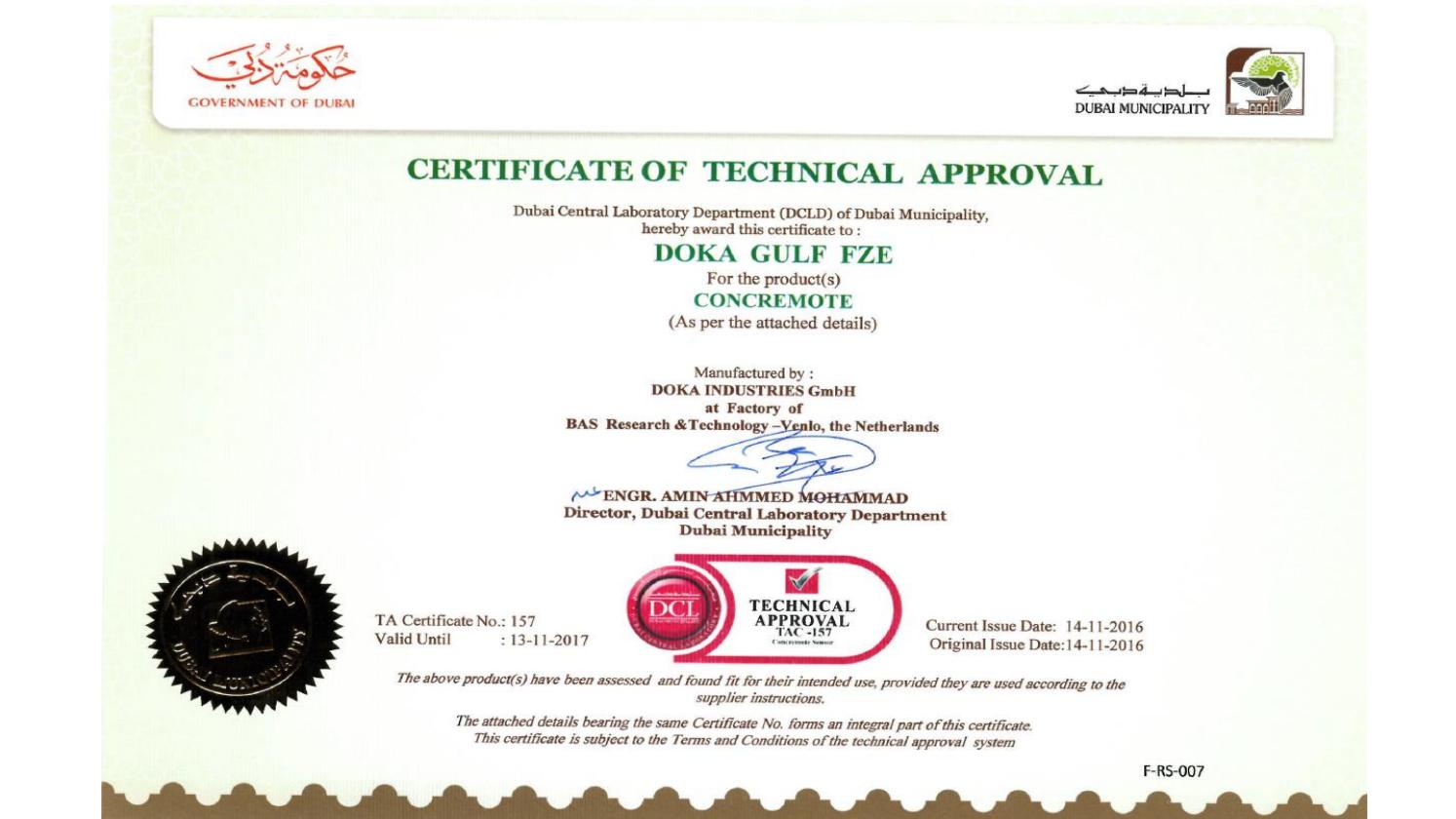 Concremote dubai certificate of technical approval by Doka Issuu