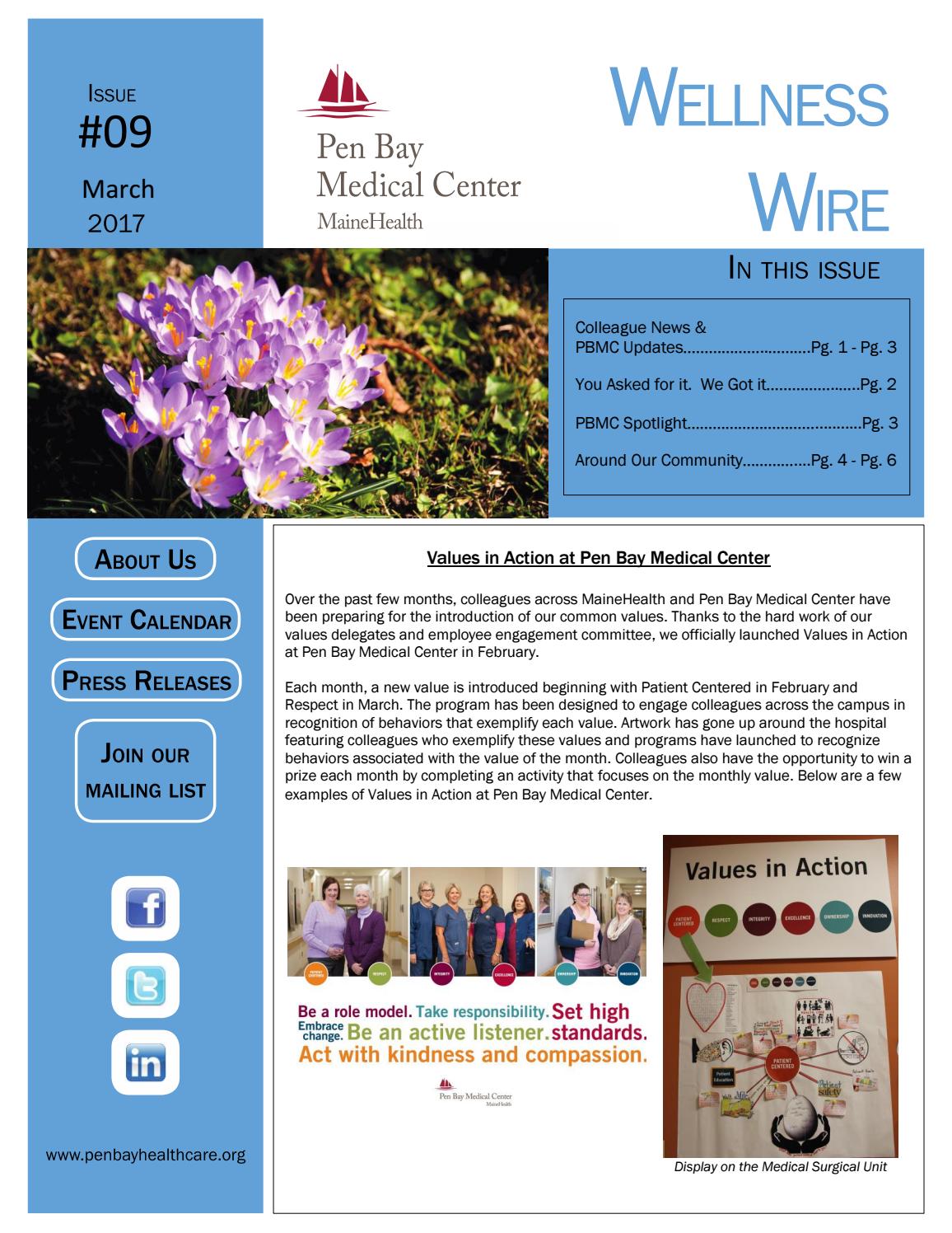 Pen Bay Medical Center Wellness Wire March 2017 by Pen Bay Medical