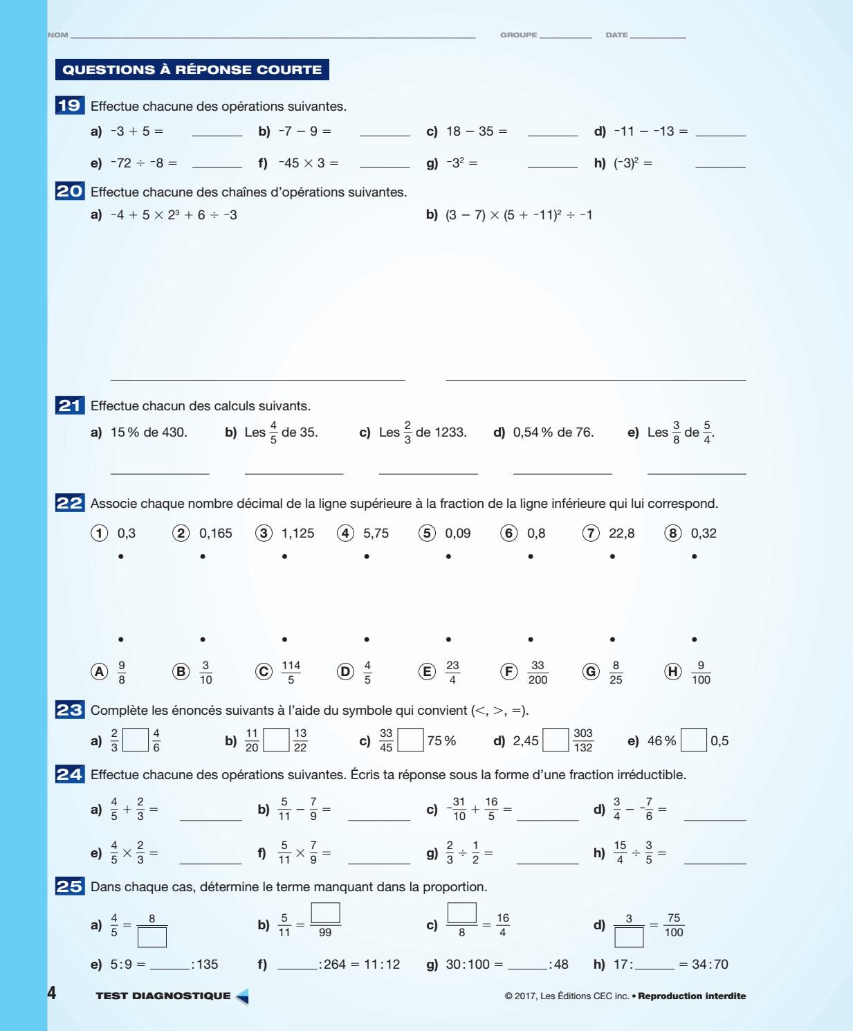 Point De Mire Secondaire 3 Corrige Pdf