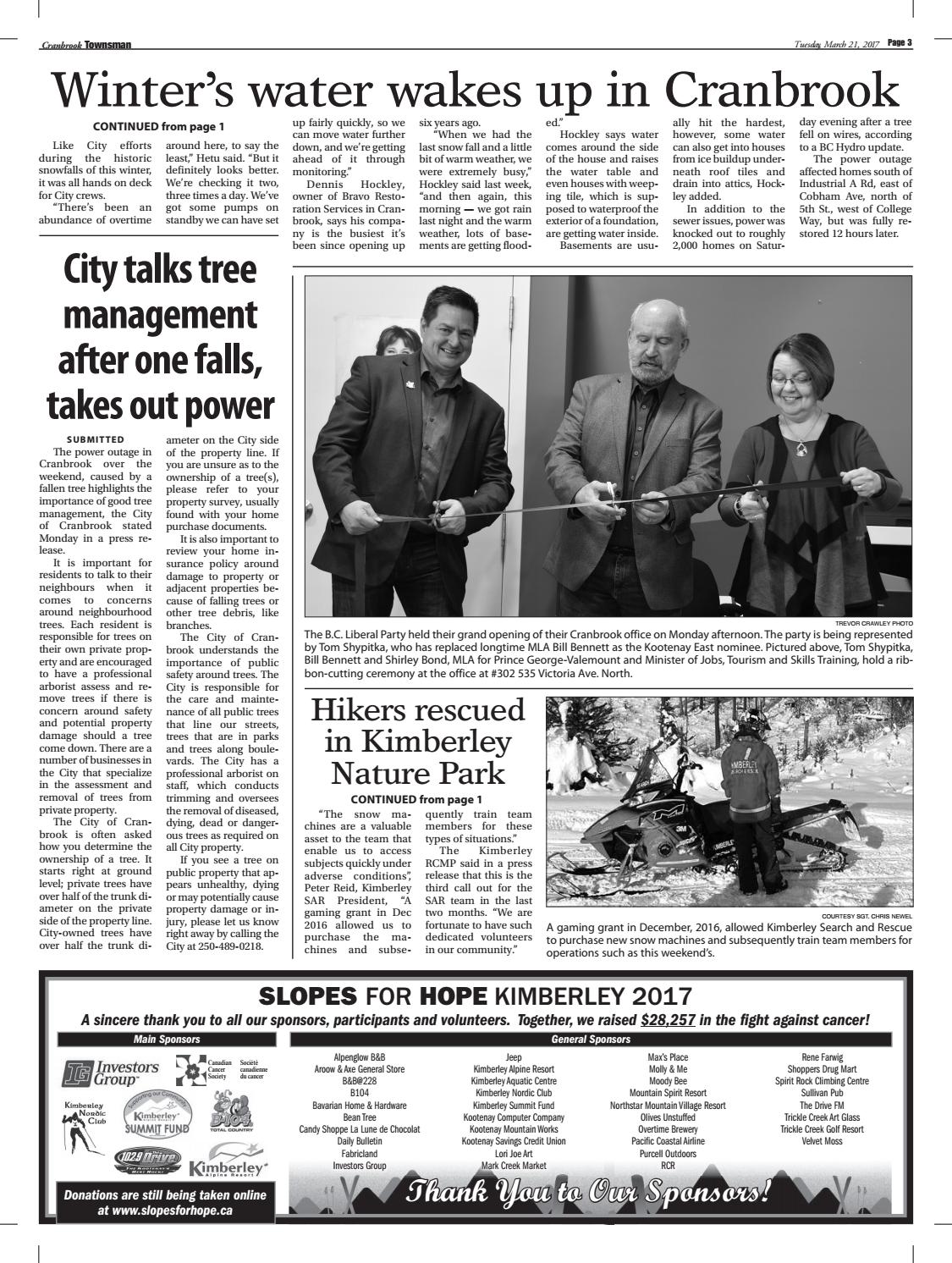 Cranbrook Daily Townsman, March 21, 2017 by Black Press Media Group - Issuu