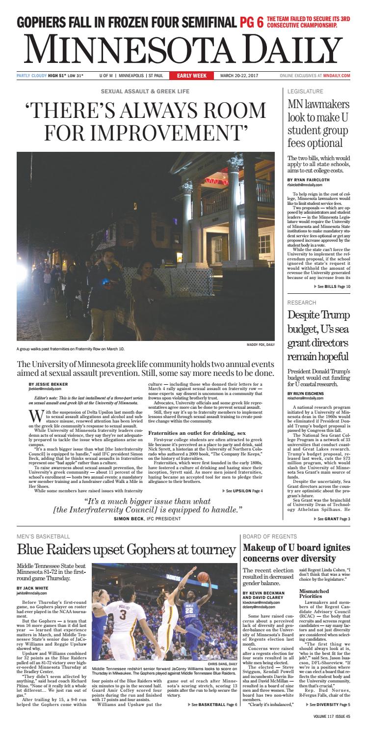 March 20, 2017 by The Minnesota Daily Issuu