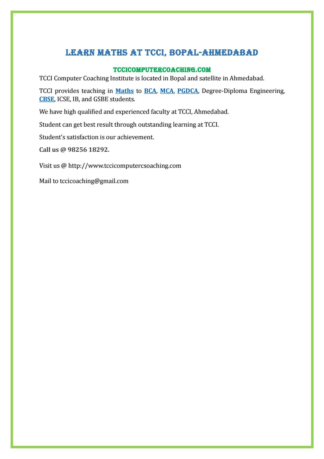 Learn Maths At Tcci Bopal Ahmedabad By Rosario Riley Issuu Learn Maths At Tcci Bopal Ahmedabad By Rosario Riley Issuu