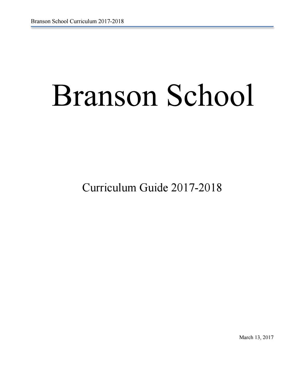 Curriculum guide 2017 18 by Branson School - Issuu
