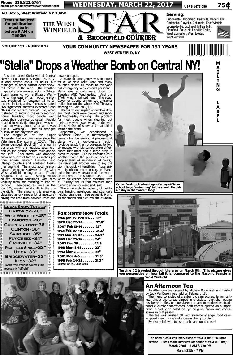 West Winfield Star March 22, 2017 by Tammy Graves Issuu