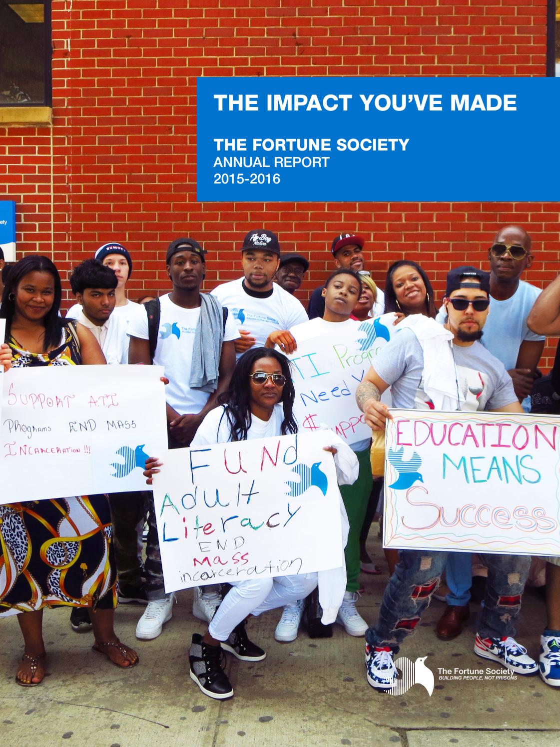 The Fortune Society 20152016 Annual Report by The Fortune Society Issuu