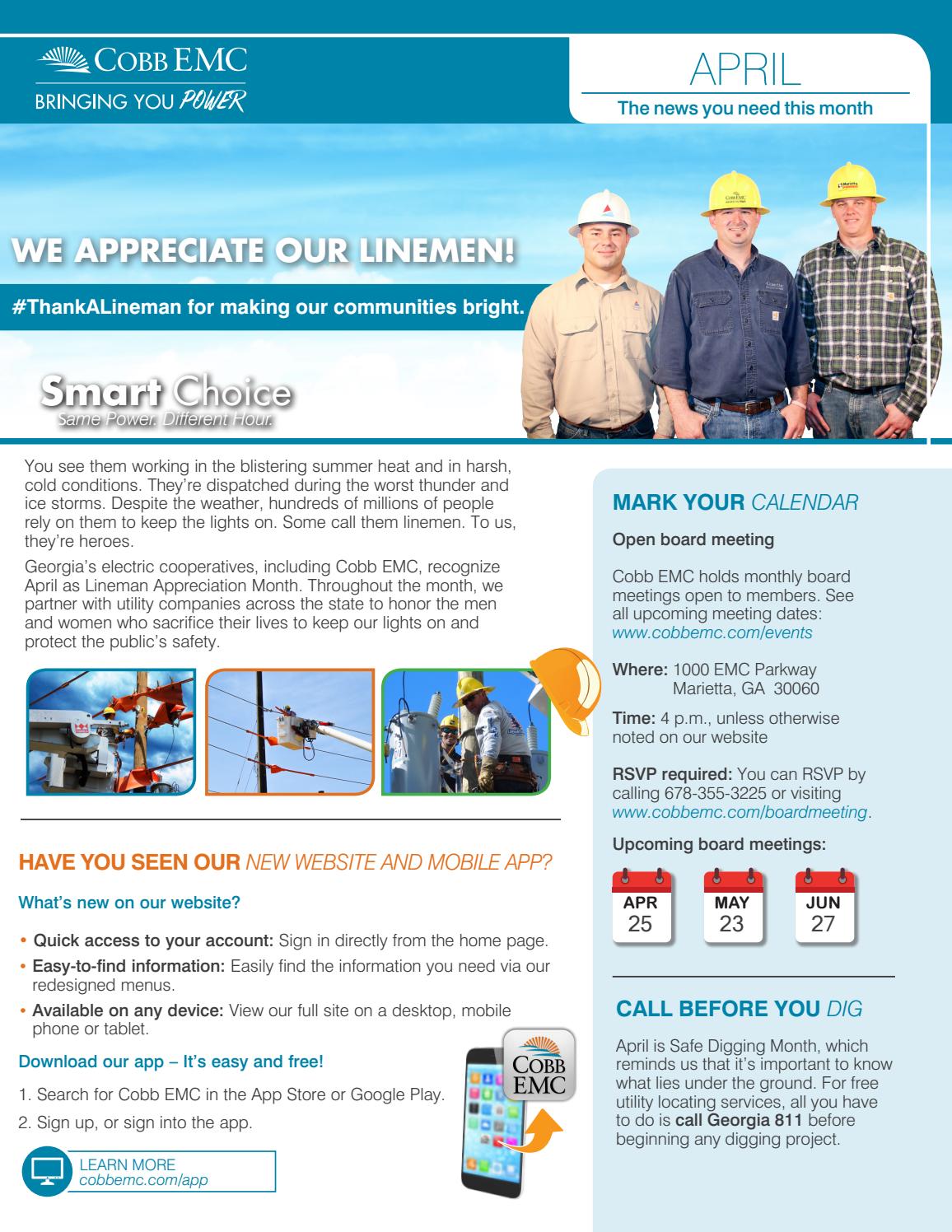 April 2017 - Bill Insert - Smart Choice Rate by Cobb EMC - Issuu