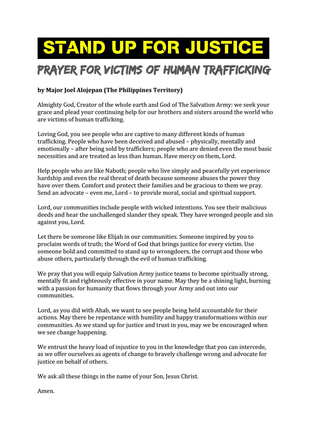 Stand up for justice prayer by Salvation Army IHQ Issuu