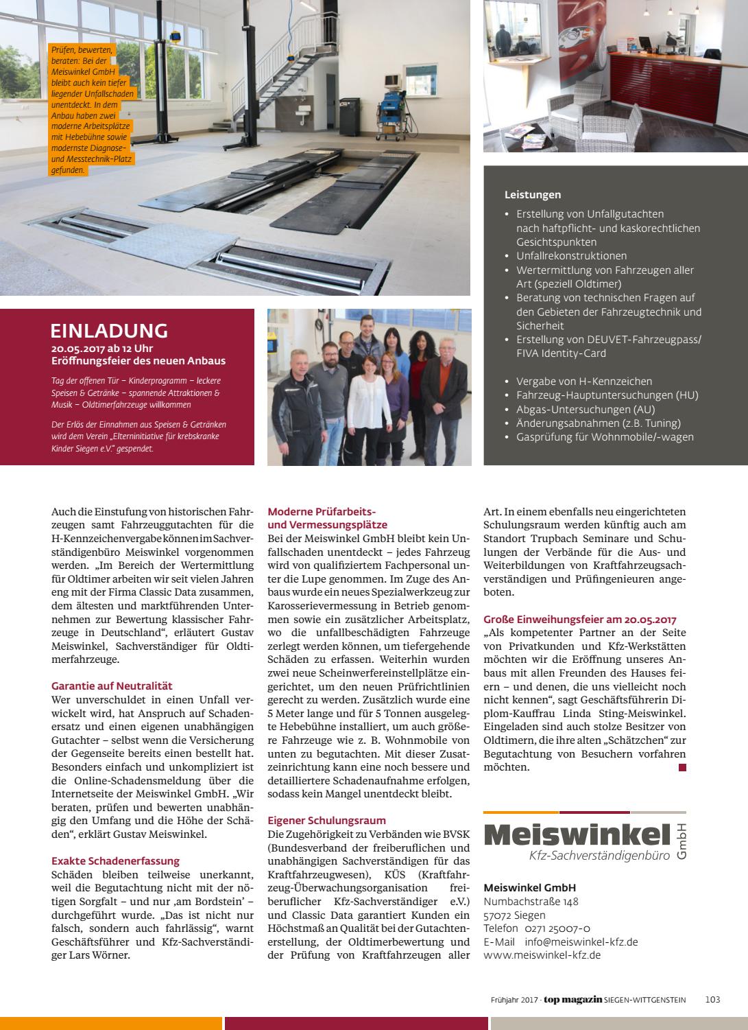 Top Magazin Siegen Wittgenstein Fruhjahr 2017 By Top Magazin Issuu
