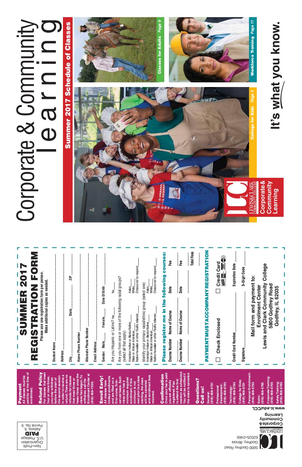 L&C CCL Summer 2017 Schedule of Classes by Lewis and Clark Community