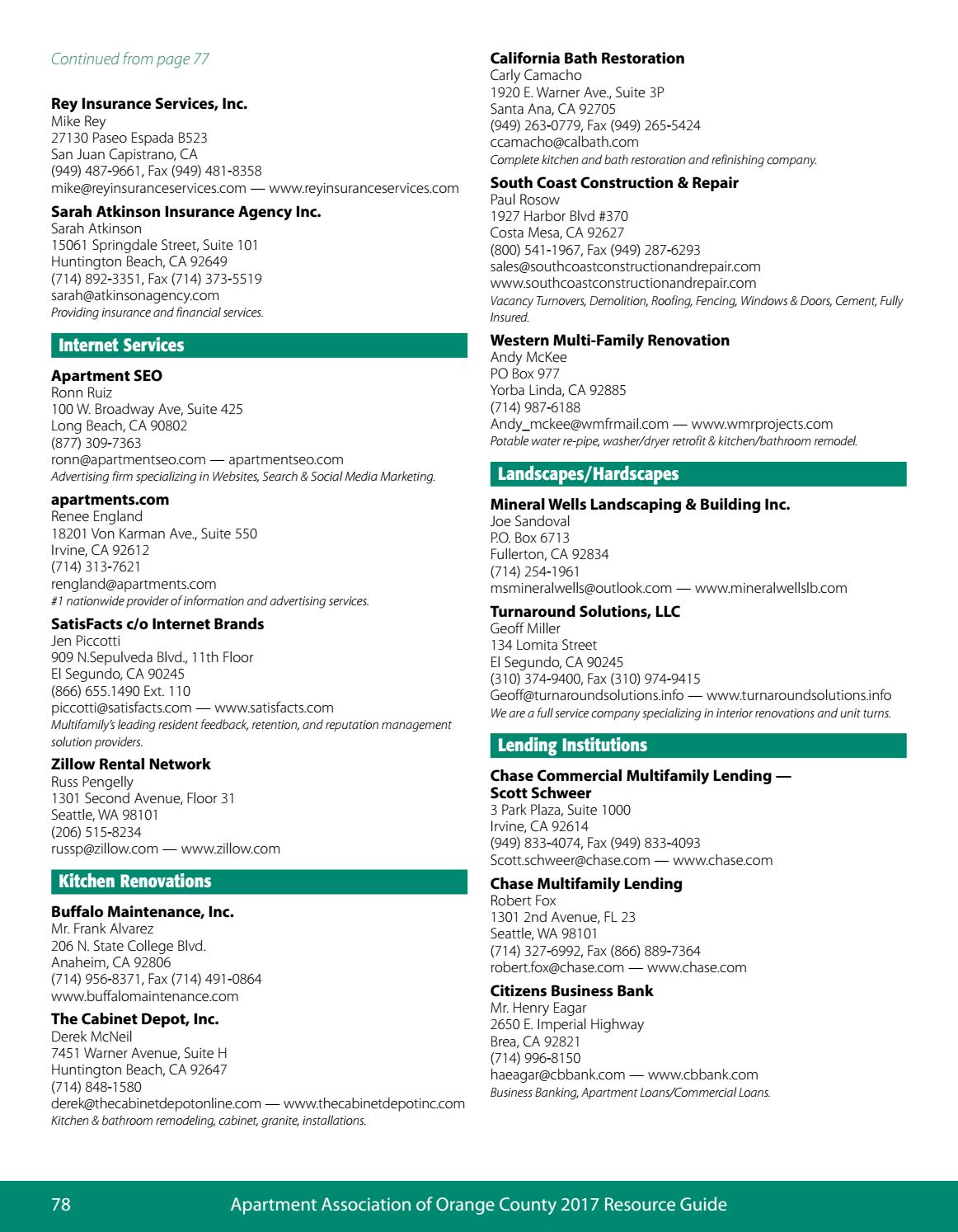 2017 Aaoc Resource Guide By Apartment Association Of Orange County