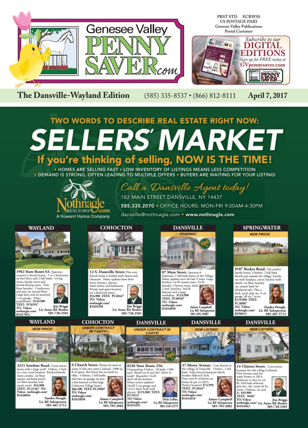 The Genesee Valley Penny Saver DansvilleWayland Edition 4/7/17 by