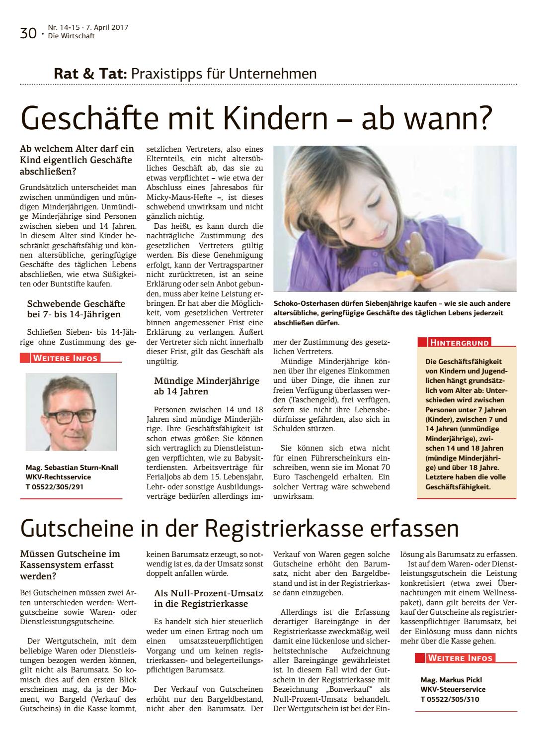 Die Wirtschaft Nr 14 Und 15 Vom 7 April 2017 By