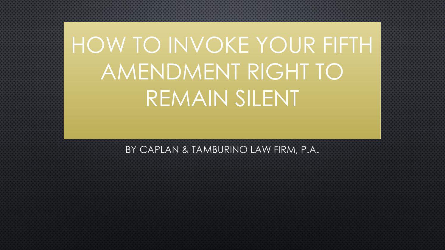 How To Invoke Your Fifth Amendment Right by Allan Issuu