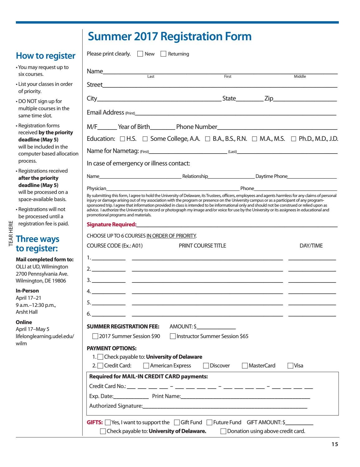 UD Osher Wilmington Catalog, Summer 2017 by University of Delaware