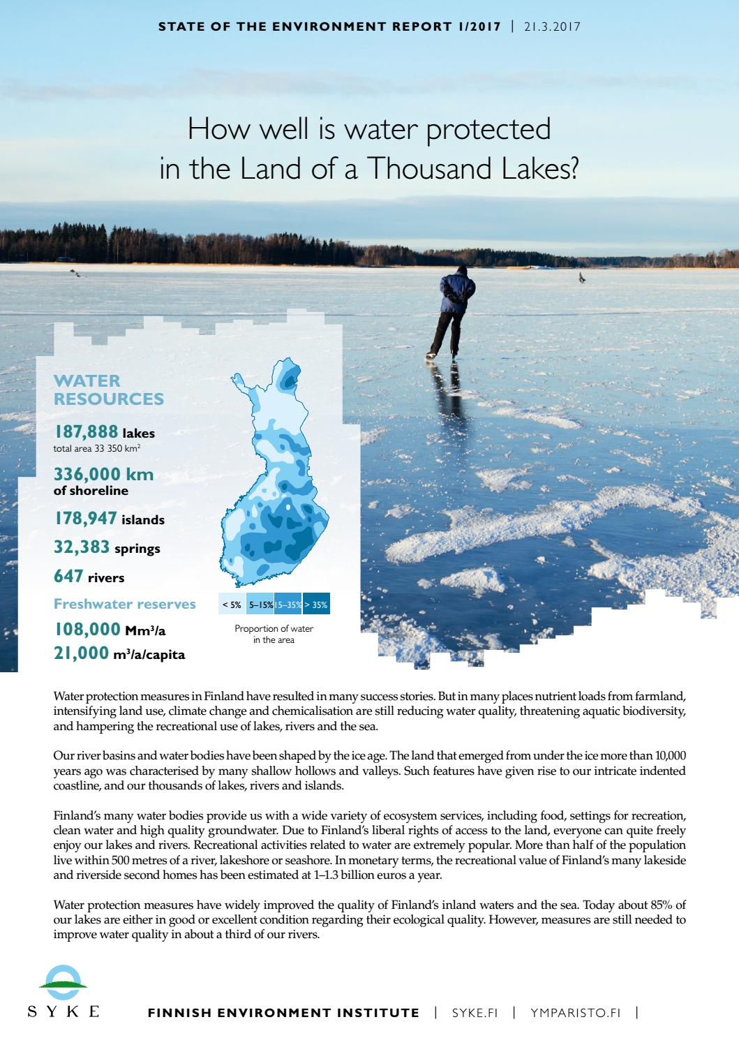 How well is water protected in the Land of a Thousand Lakes? by Suomen