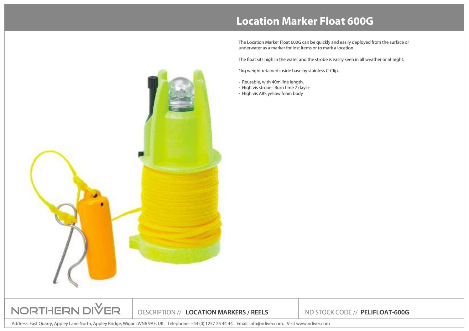 Location marker float 600g datasheet northern diver by Northern Diver