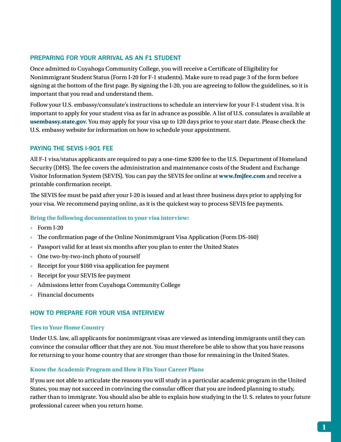 international student welcome packet by cuyahoga community college form i20