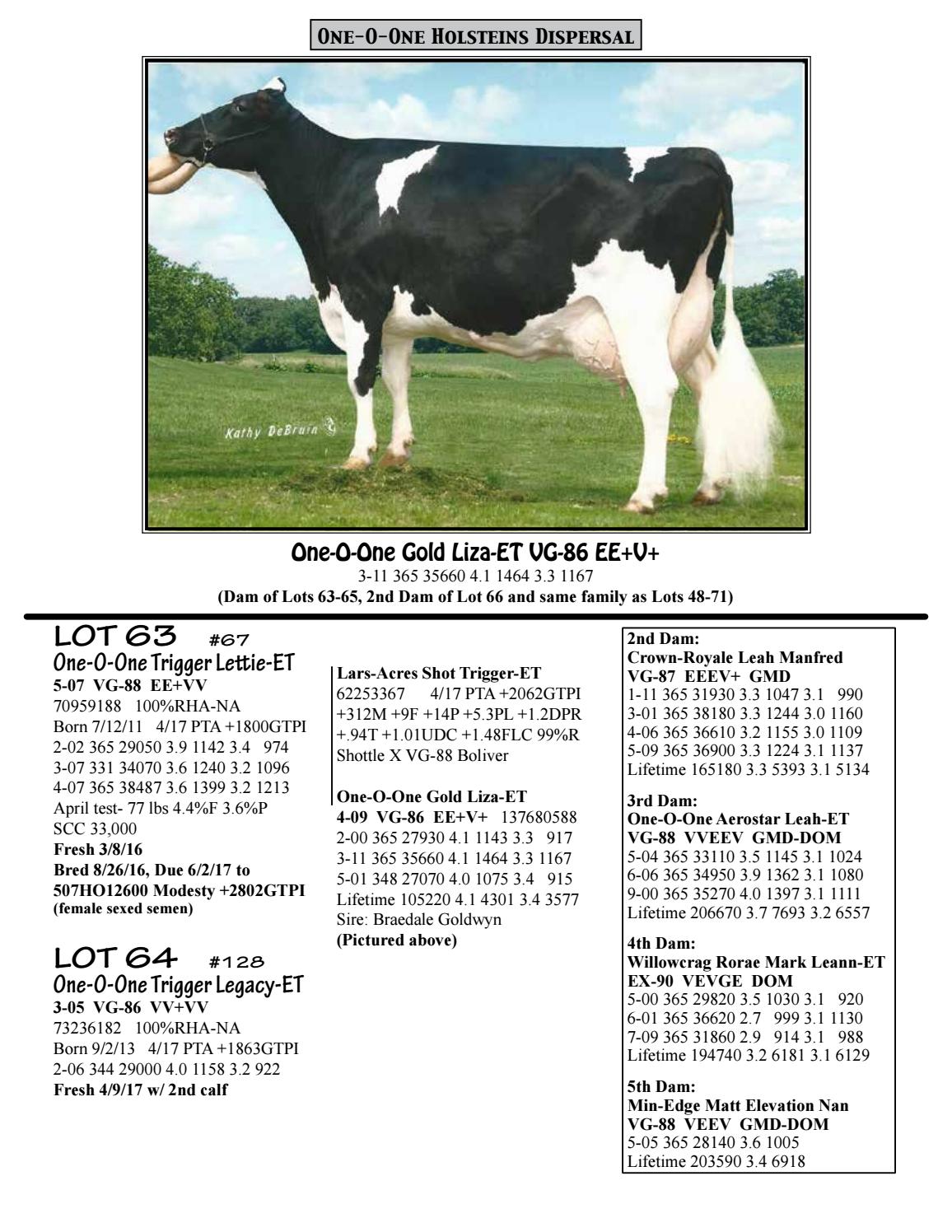 One O One Holsteins Dispersal 5 5 17 By Dairy Agenda Today Issuu