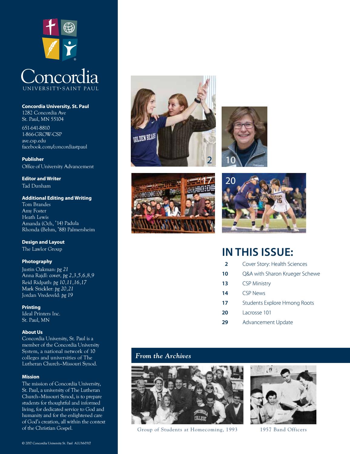 Concordia St. Paul Magazine Spring 2017 by Concordia University Issuu