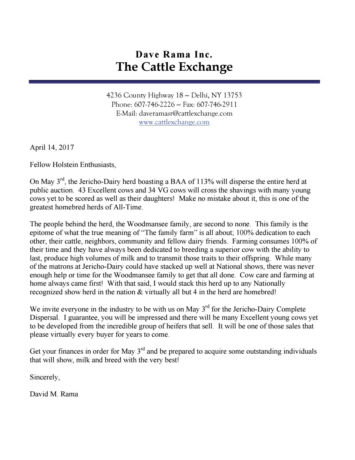 Jericho Dairy Complete Dispersal By Cowsmopolitan Issuu