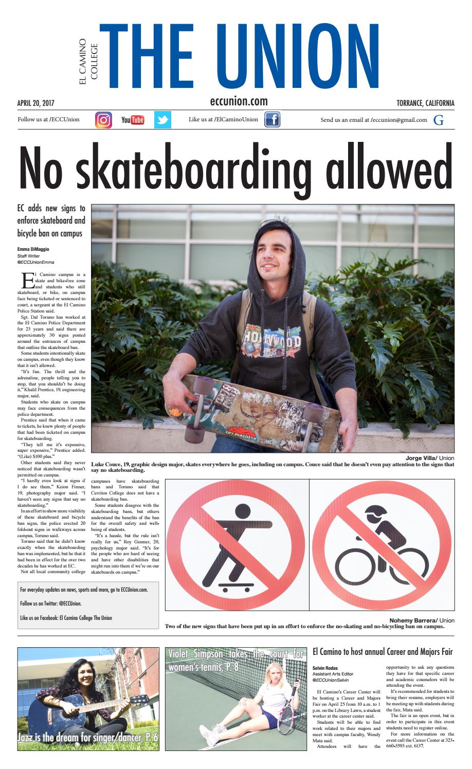 El Camino College >> El Camino College The Union Vol 71 Issue 3 April 20 By El El Camino College >> El Camino College The Union Vol 71 Issue 3 April 20 By El