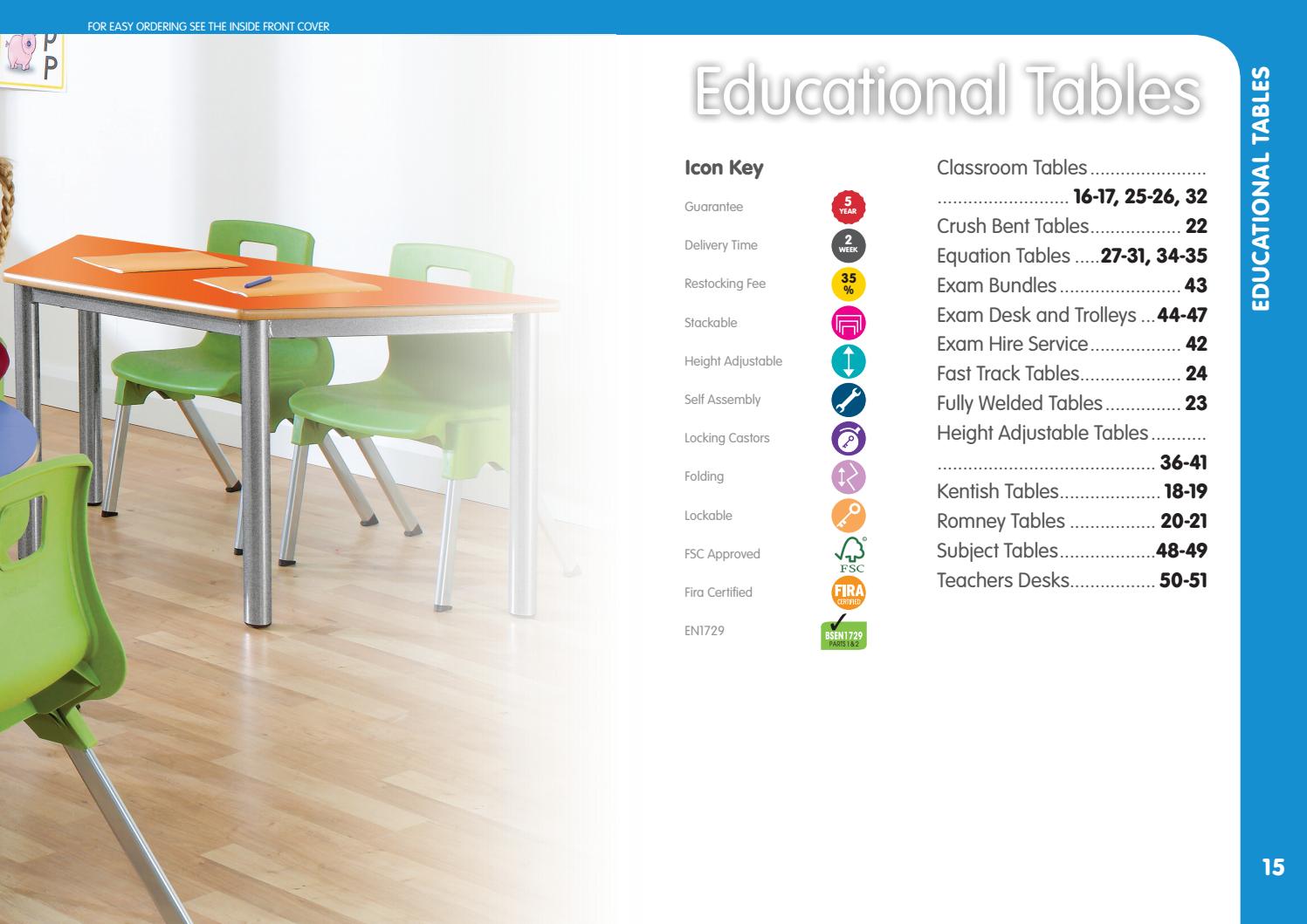 KCS Furniture Catalogue Educational Tables 2017/18 by KCS Procurement