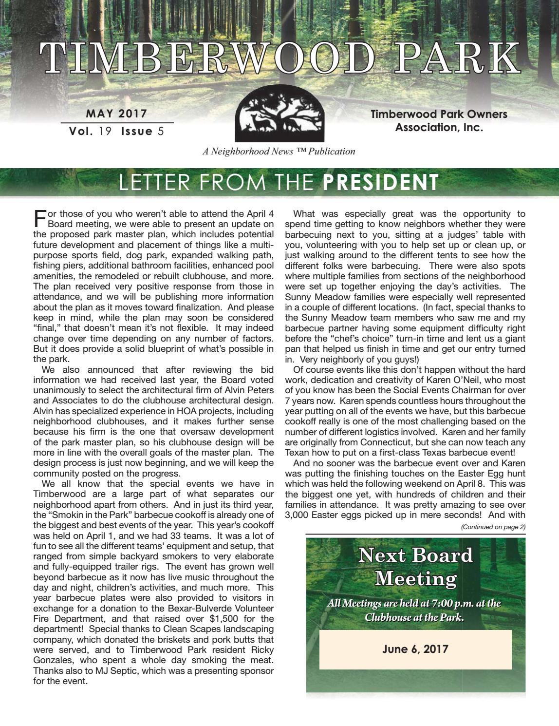 Timberwood Park by Digital Publisher Issuu