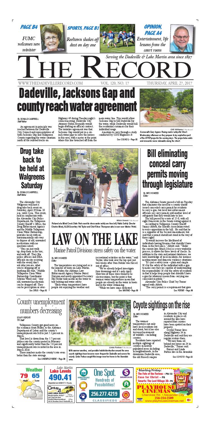 April 27, 2017 Dadeville Record by Tallapoosa Publishers Issuu