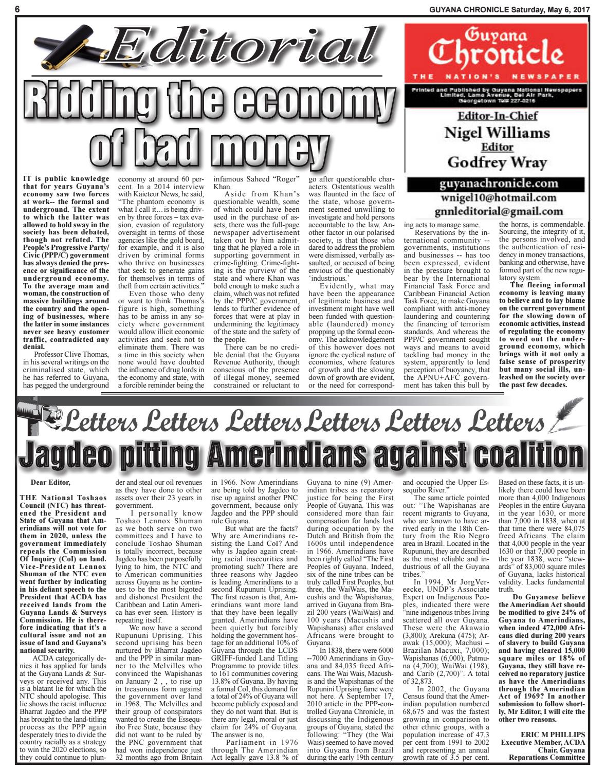 Guyana chronicle epaper 05 06 2017 by guyana chronicle e paper issuu