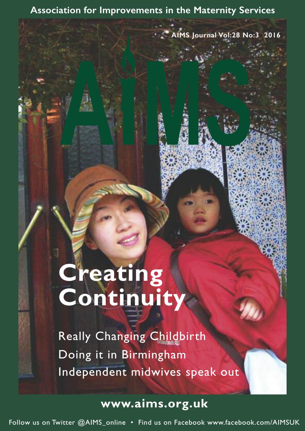 AIMS Journal Vol 28 No 3 2016 Creating Continuity by AIMS (Association for Improvements in the