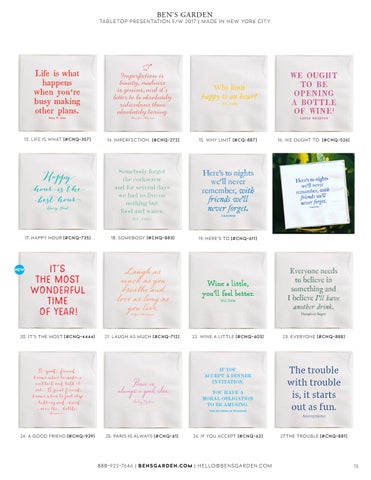 Ben's 庭院 F/W 2017 Tabletop 型材灯 ; Quote Coaster × Cocktail Napkins 第 13 页