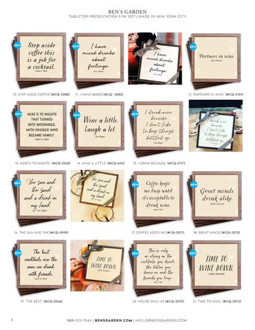 Ben's 庭院 F/W 2017 Tabletop 型材灯 ; Quote Coaster × Cocktail Napkins 第 8 页