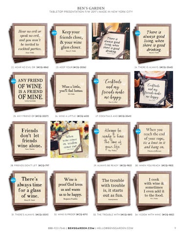 Ben's 庭院 F/W 2017 Tabletop 型材灯 ; Quote Coaster × Cocktail Napkins 第 9 页