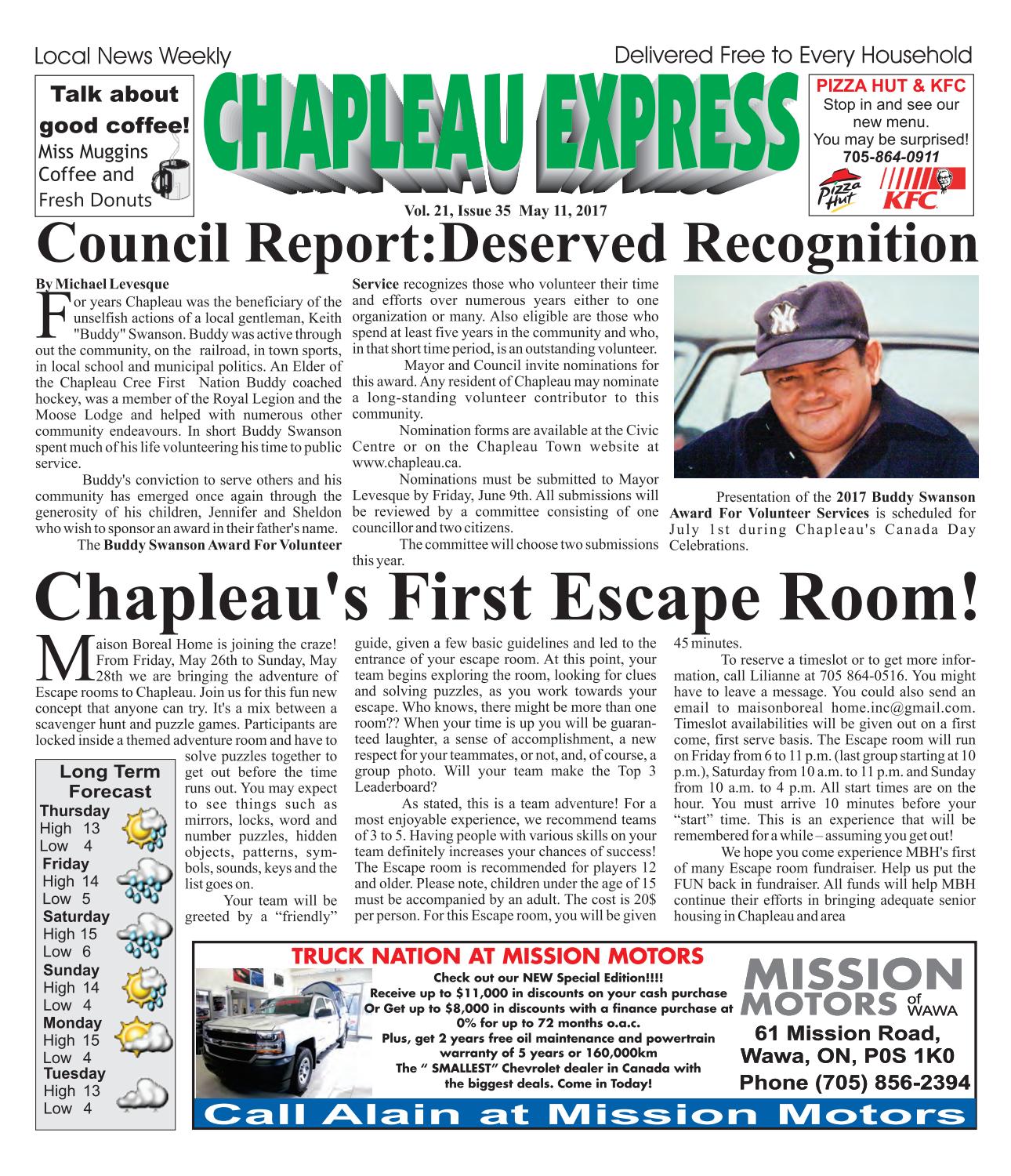 05112017 May 11 2017 by The Chapleau Express Issuu