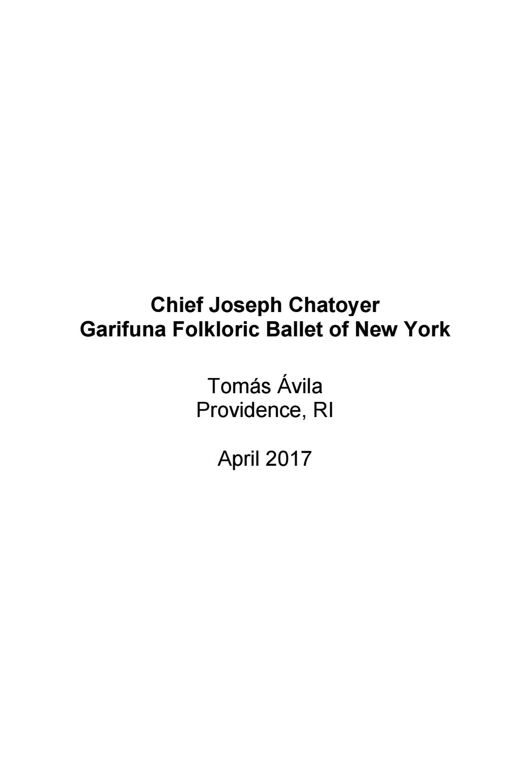 Chief Joseph Chatoyer Garifuna Folkloric Ballet of New York by Milenio ...