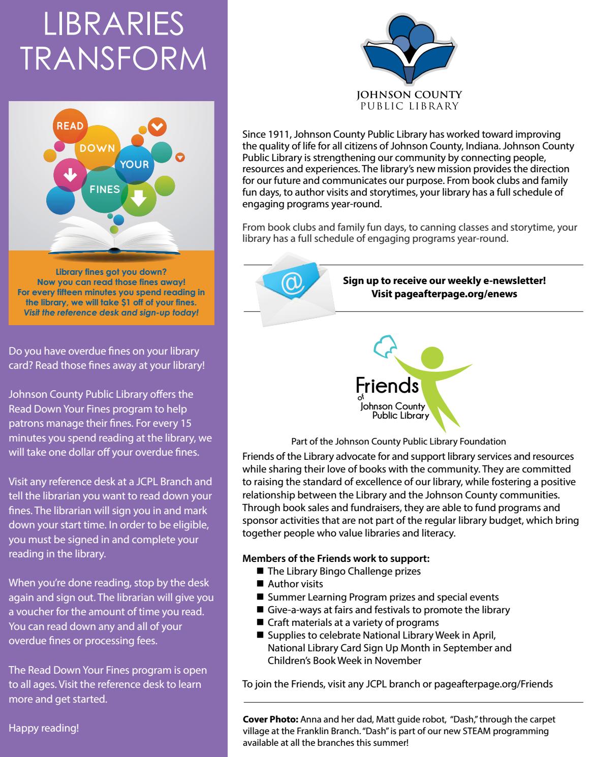 At Your Library Summer 2017 Program Guide Johnson County Public