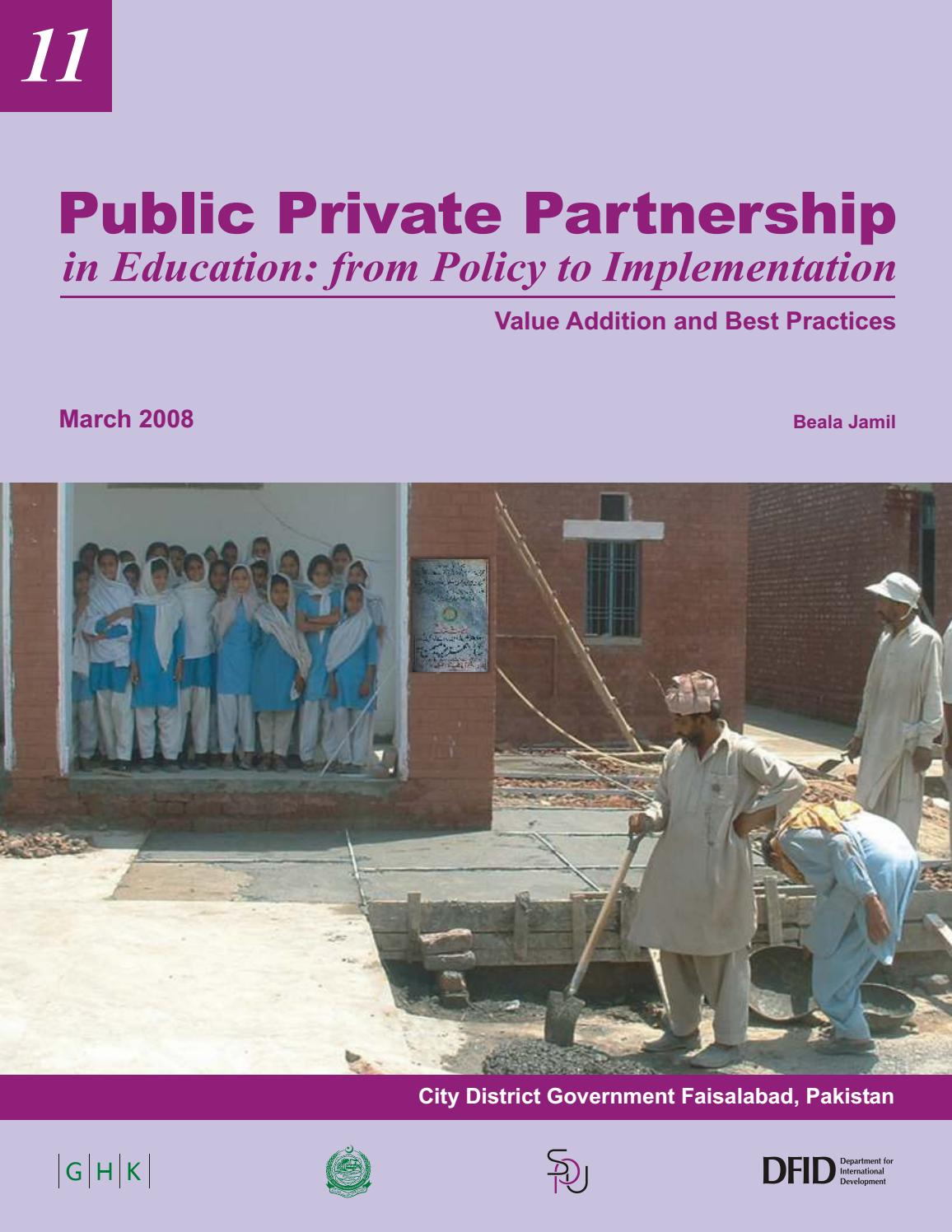 Public Private Partnership In Education From Policy To