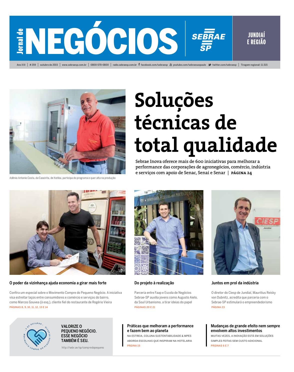 Jornal De Neg Cios Sebrae Sp 01 De Outubro De 2015 Jundia By Jornal De Neg Cios Sebrae Sp 01 De Outubro De 2015 Jundia By
