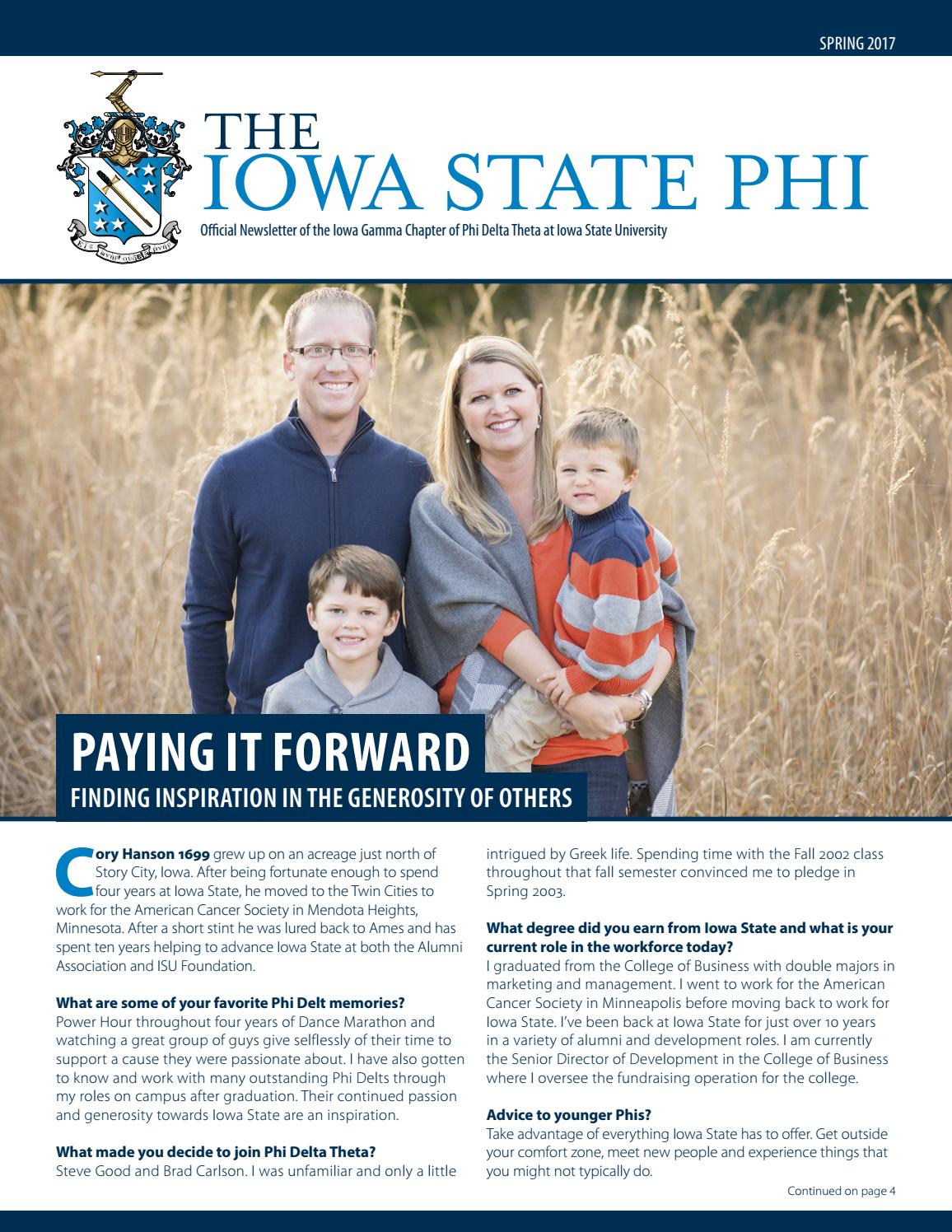 The Iowa State Phi Official Newsletter of the Iowa Gamma Chapter of