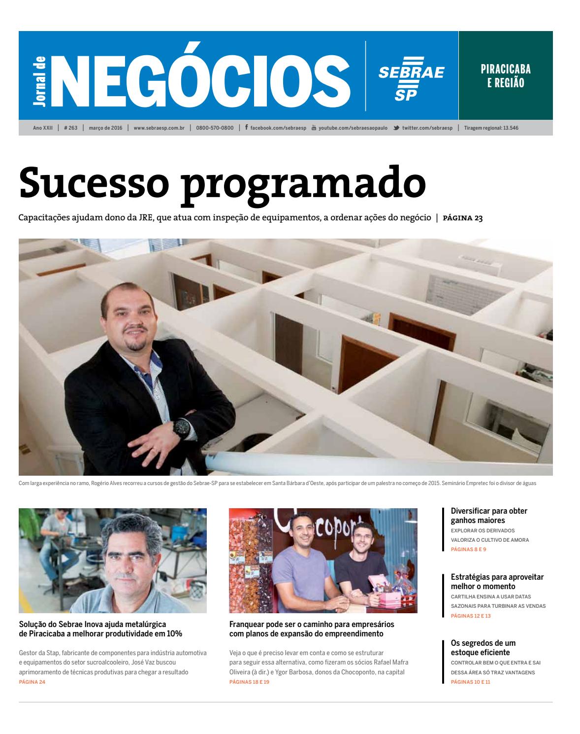 Jornal De Neg Cios Sebrae Sp 01 De Mar O De 2016 Piracicaba E Jornal De Neg Cios Sebrae Sp 01 De Mar O De 2016 Piracicaba E